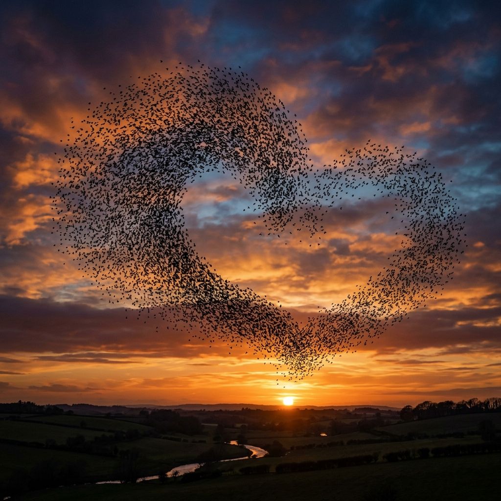 Artistic Heart Murmuration