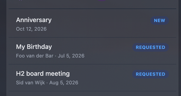 External event request portal interface