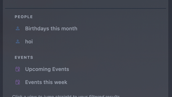 Customizable saved views showing column configuration and filtering