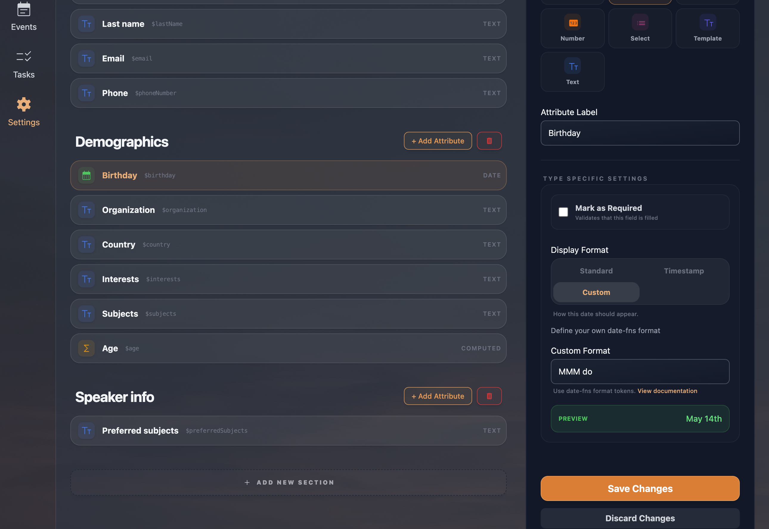 Custom Attributes