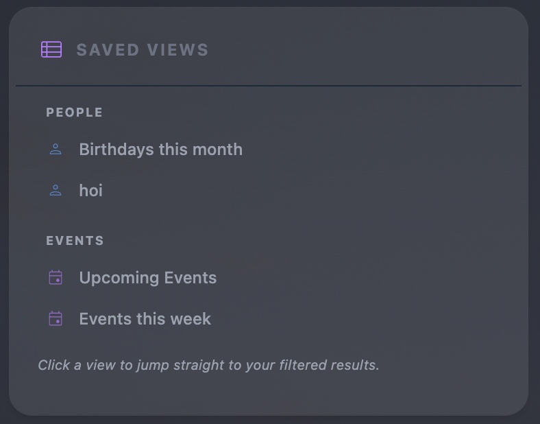 Saved Views